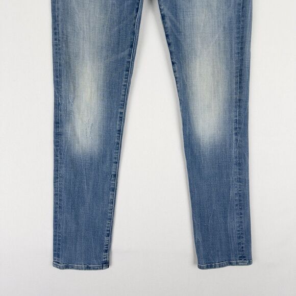 American Eagle Jeans Mens 29x32 Blue Slim Stretch Distressed Light Wash Denim - Picture 3 of 16